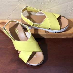 UGG Klara Yellow Strap Sling Back Sandals